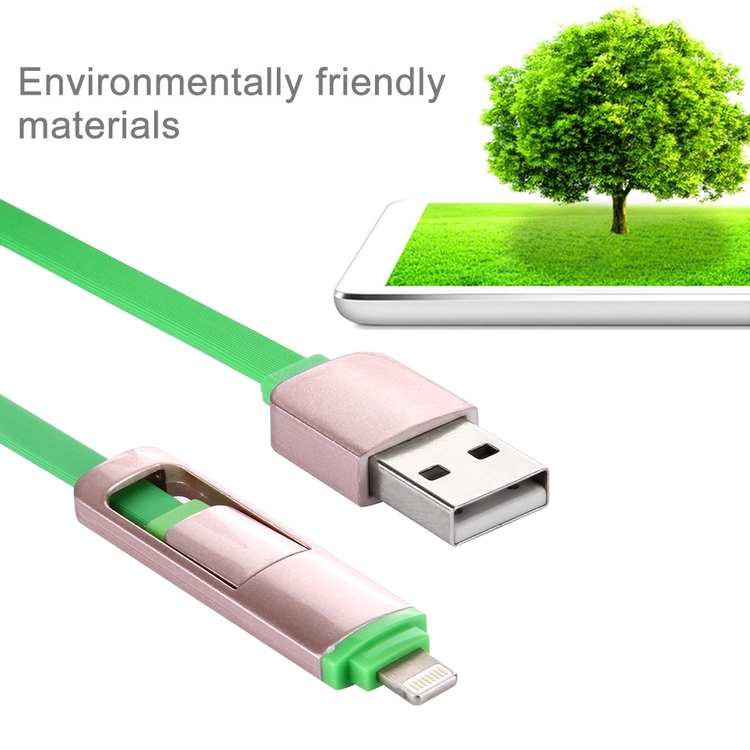 2 i 1, 8 Pin & Micro USB laddnings kabel