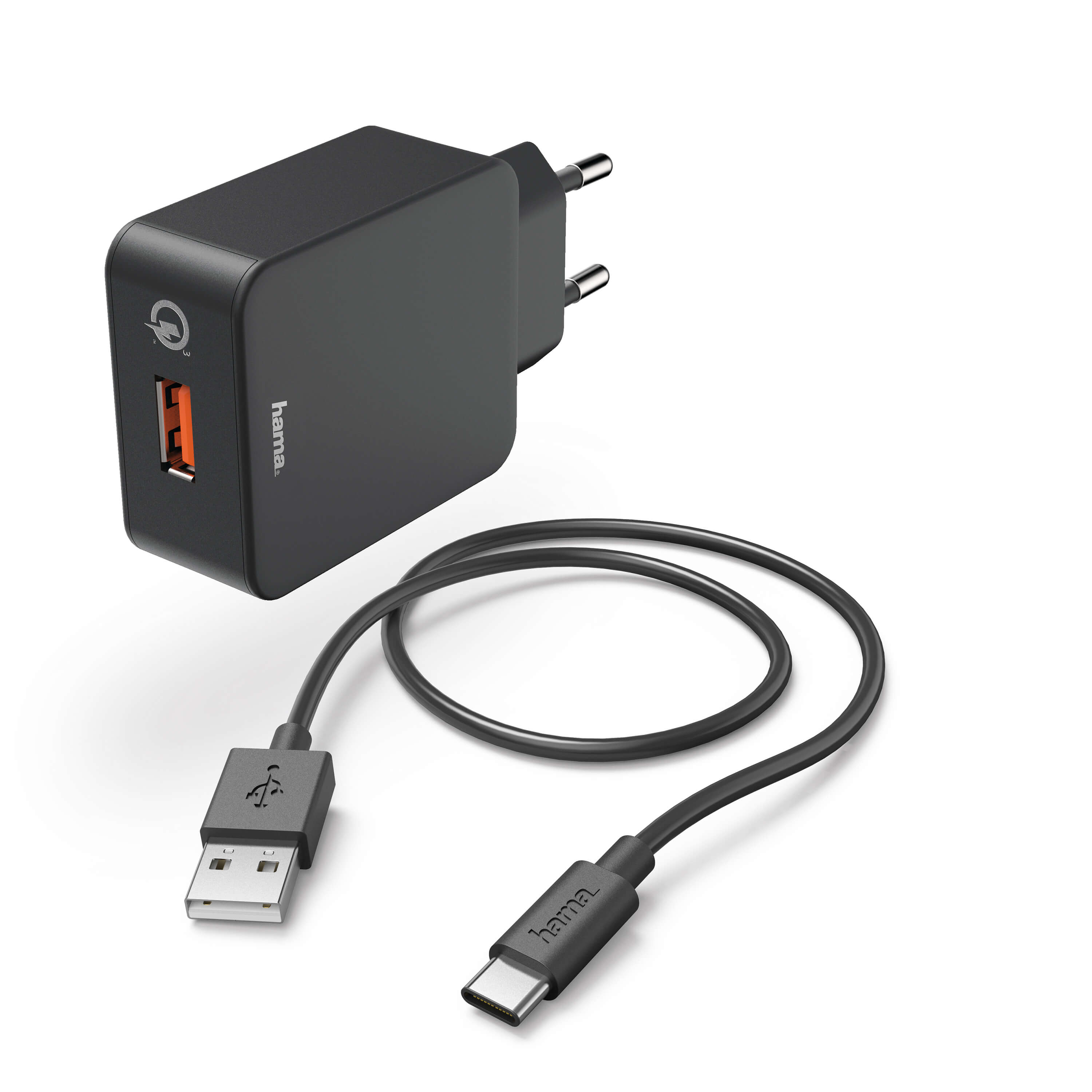 HAMA Lader 220V USB-C Kit 3A Svart