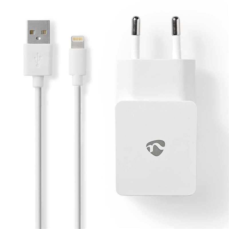 Väggladdare | 2.4 A | Lös kabel | Apple Lightning | Vit