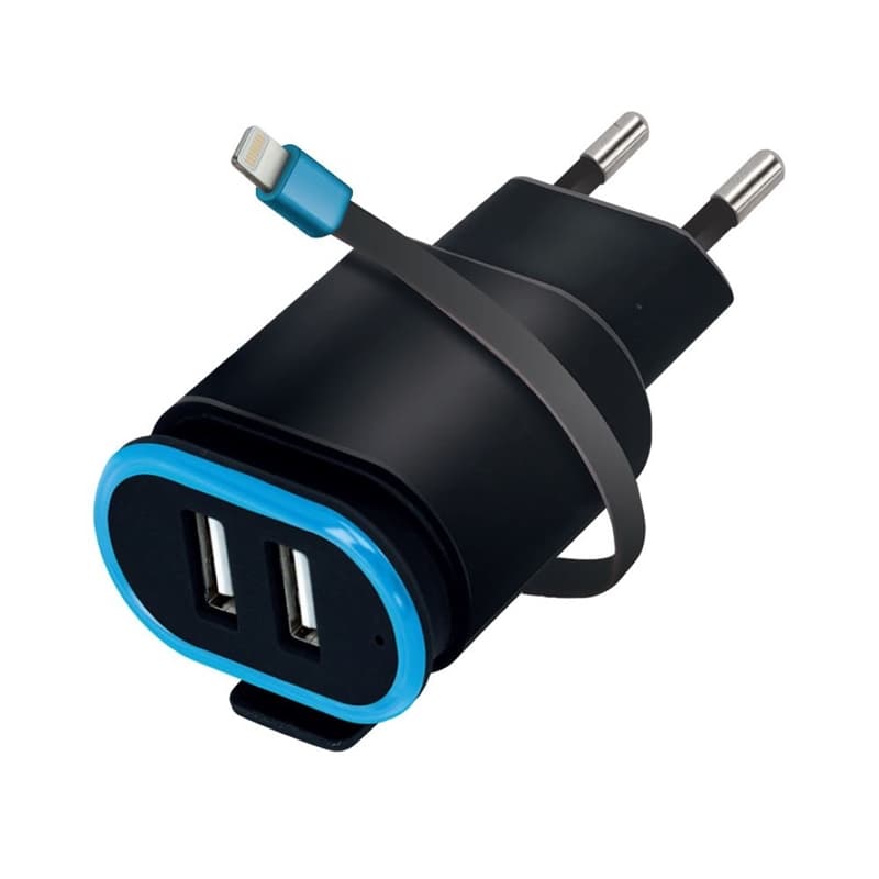 Forever, Reseladdare med 2xUSB, Lightning-kabel