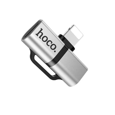 HOCO Dual Adapter för Lightning/Lightning, Silver