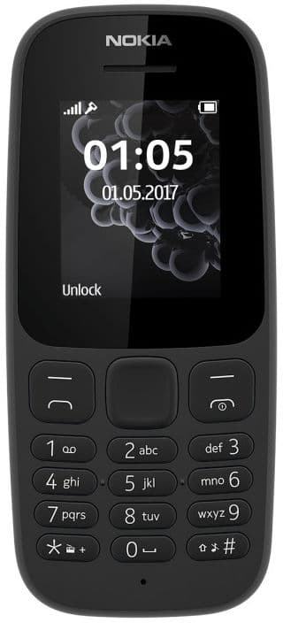 Nokia SIMFREE 105 BLACK 2017 UK