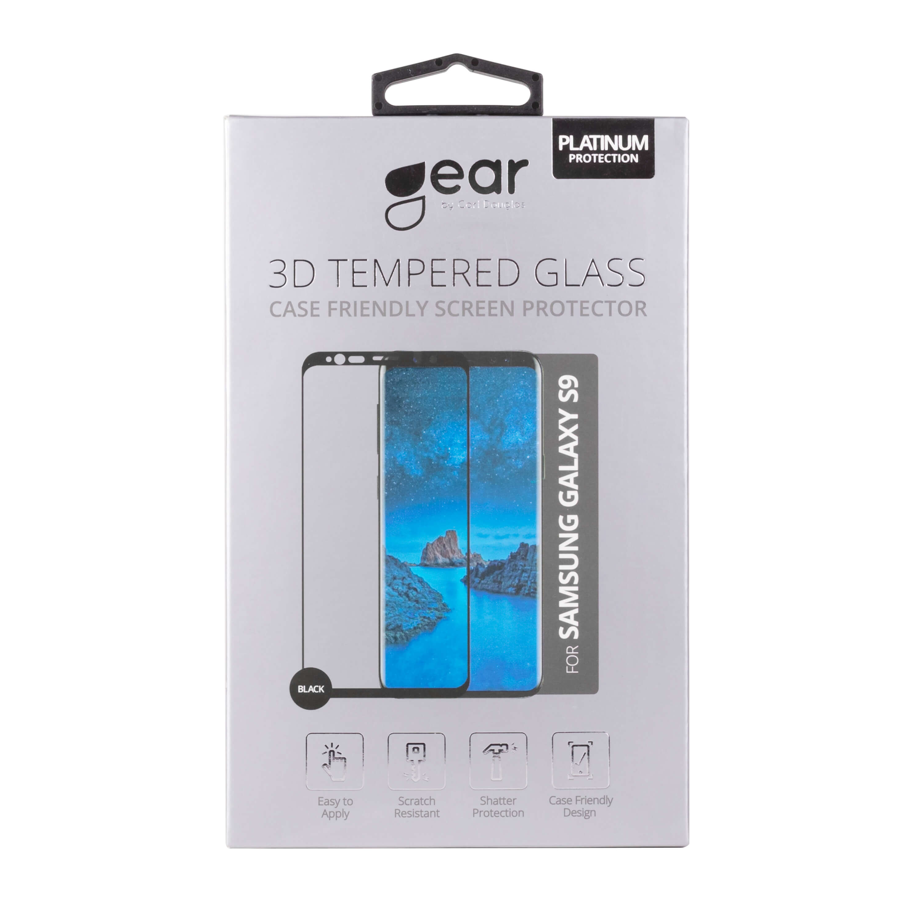 GEAR Hærdet Glas 3D Full Cover Sort Samsung S9