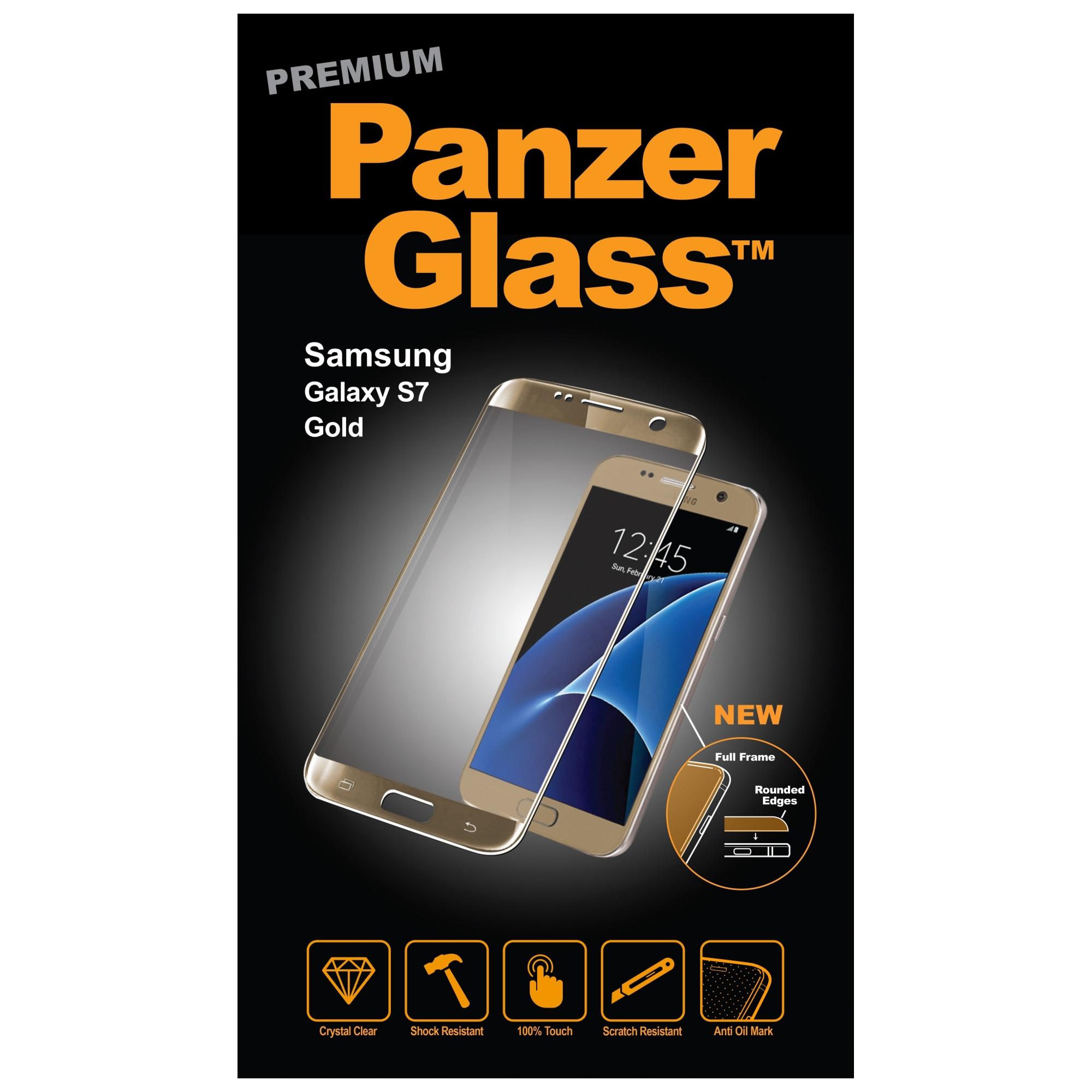PanzerGlass Premium Samsung Galaxy S7 Guld w. Edgegrip