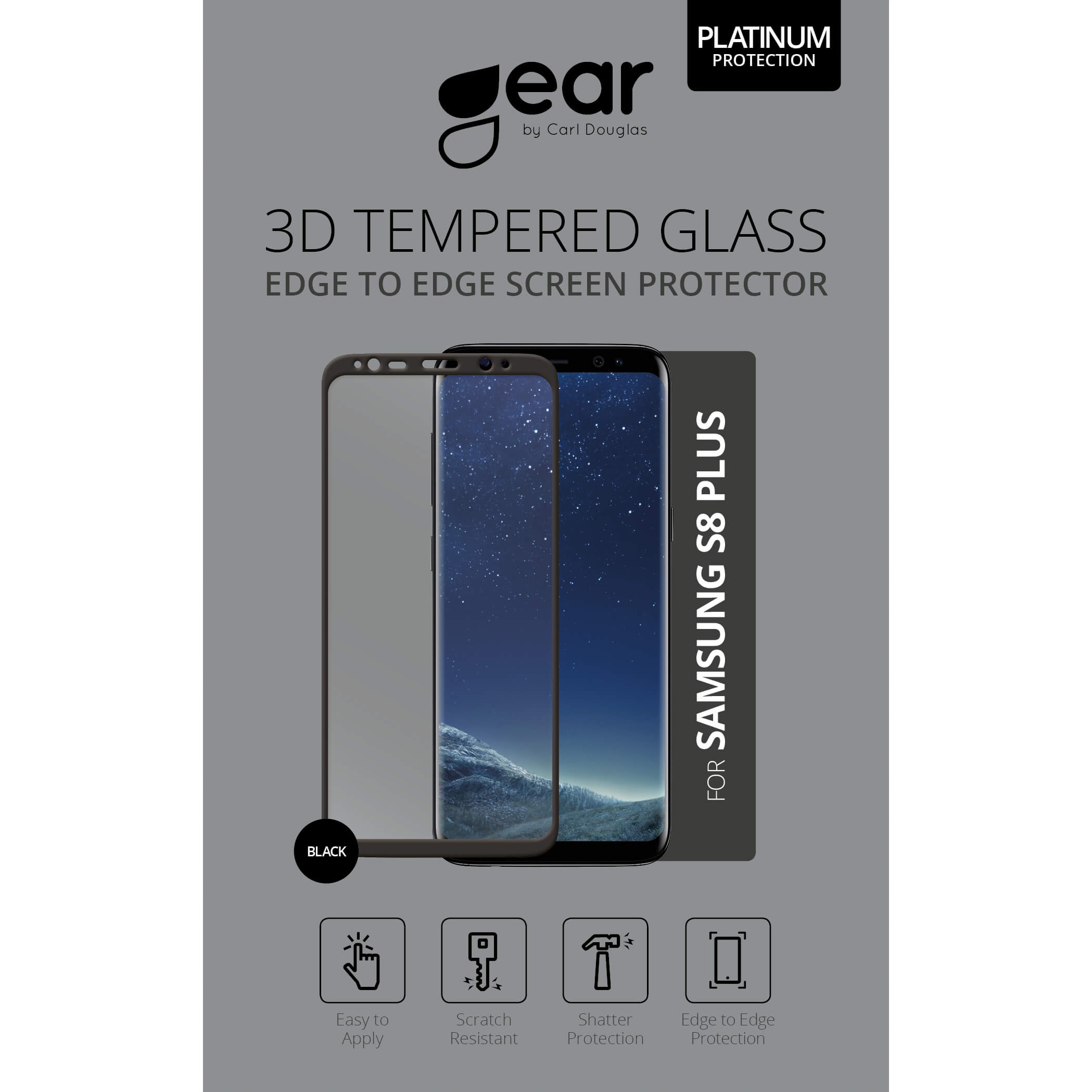 GEAR Hærdet Glas 3D Full Cover Sort Samsung Galaxy S8 Plus