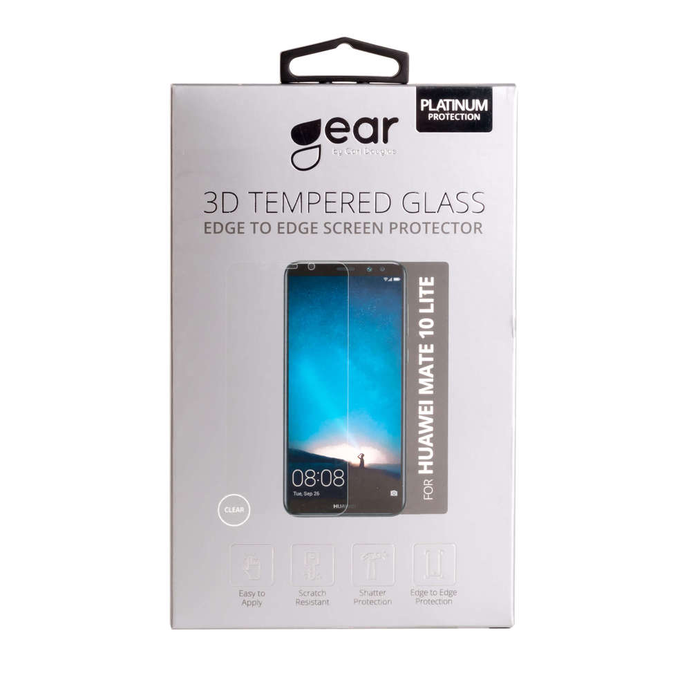 Bild av GEAR Härdat Glas 3D Full Cover Transp. Huawei Mate 10 Lite