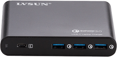 87W USB-C charger, USB-C PD, 3x USB-A with QuickCharge 3