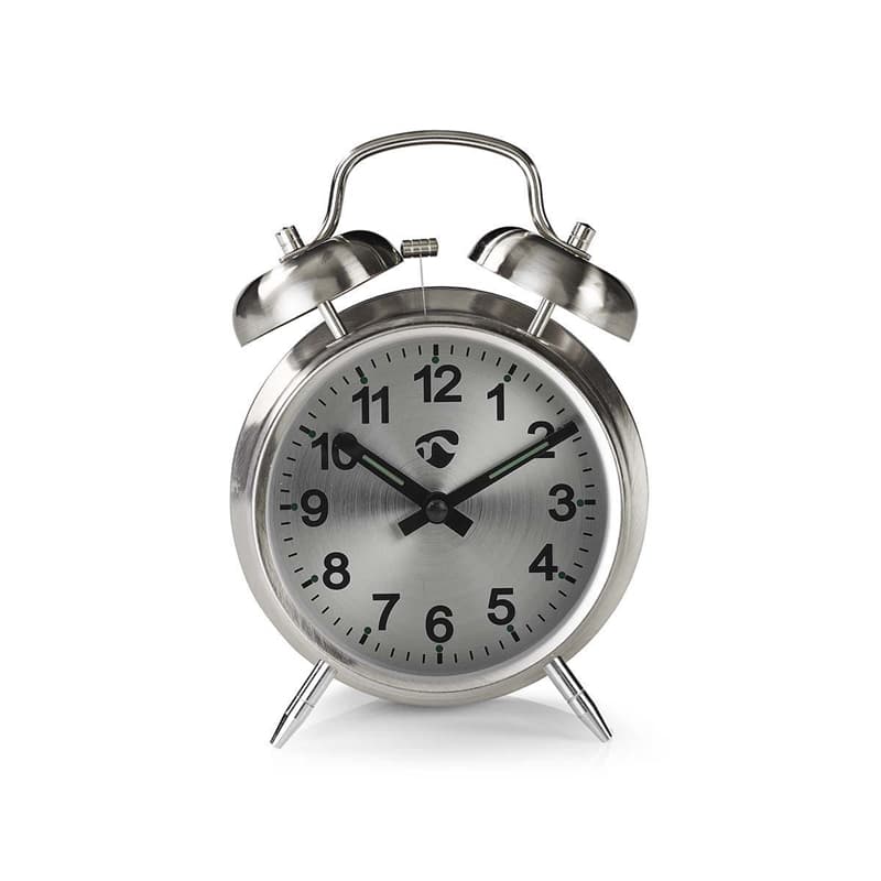 Analog bordsväckarklocka | Metall | Silver