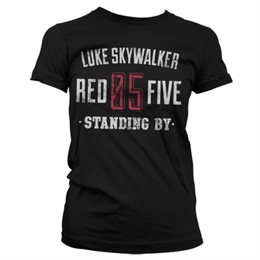 Red 5 Standing By Girly T-Shirt Black Small