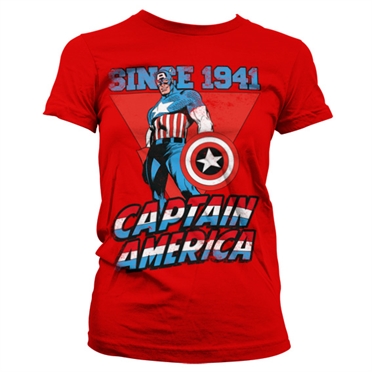 Captain America Since 1941 Girly T-Shirt Red Medium