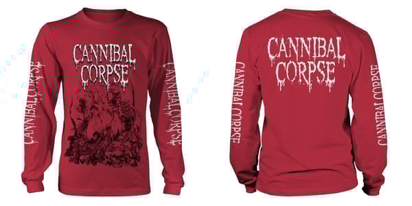 CANNIBAL CORPSE - LONG SLEEVE, PILE OF SKULLS 2018 (RED) M