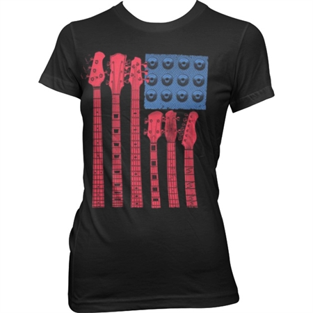 Red, White & Blues Girly T-Shirt Black X-Large