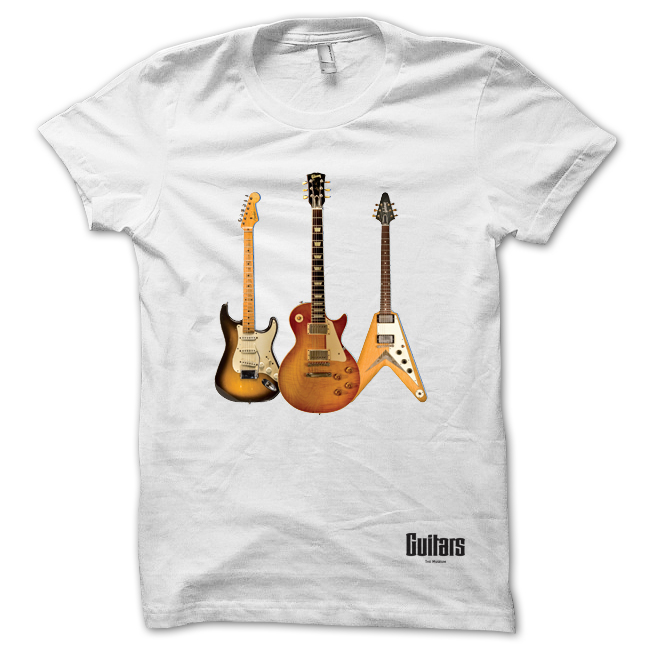 GUITARS THE MUSEUM - T-SHIRT, THREE GUITARS (VIT)