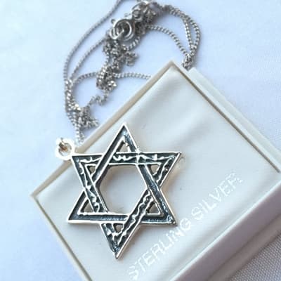 Äkta 925 Sterling Silver Halsband med davidsstjärnan