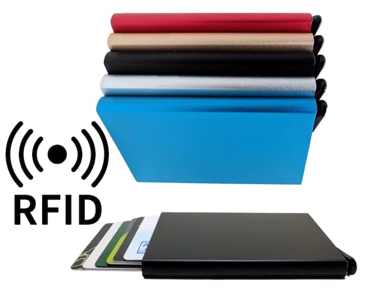 Smart korthållare skjuter Fram 5 kort - RFID Säker