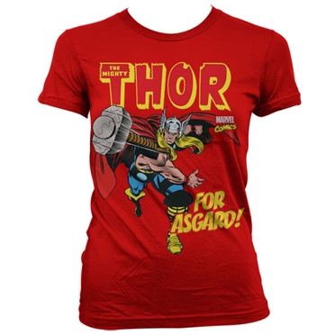 Thor - For Asgard! Girly T-Shirt Red Large