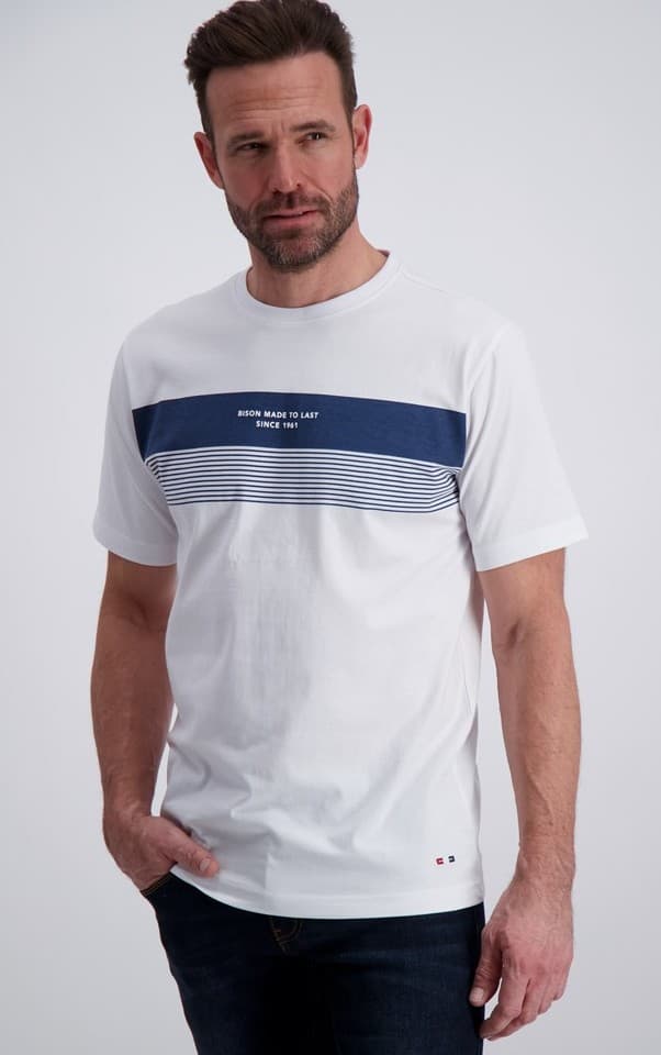 Bison - T-shirt 80-400020 Randig upptill