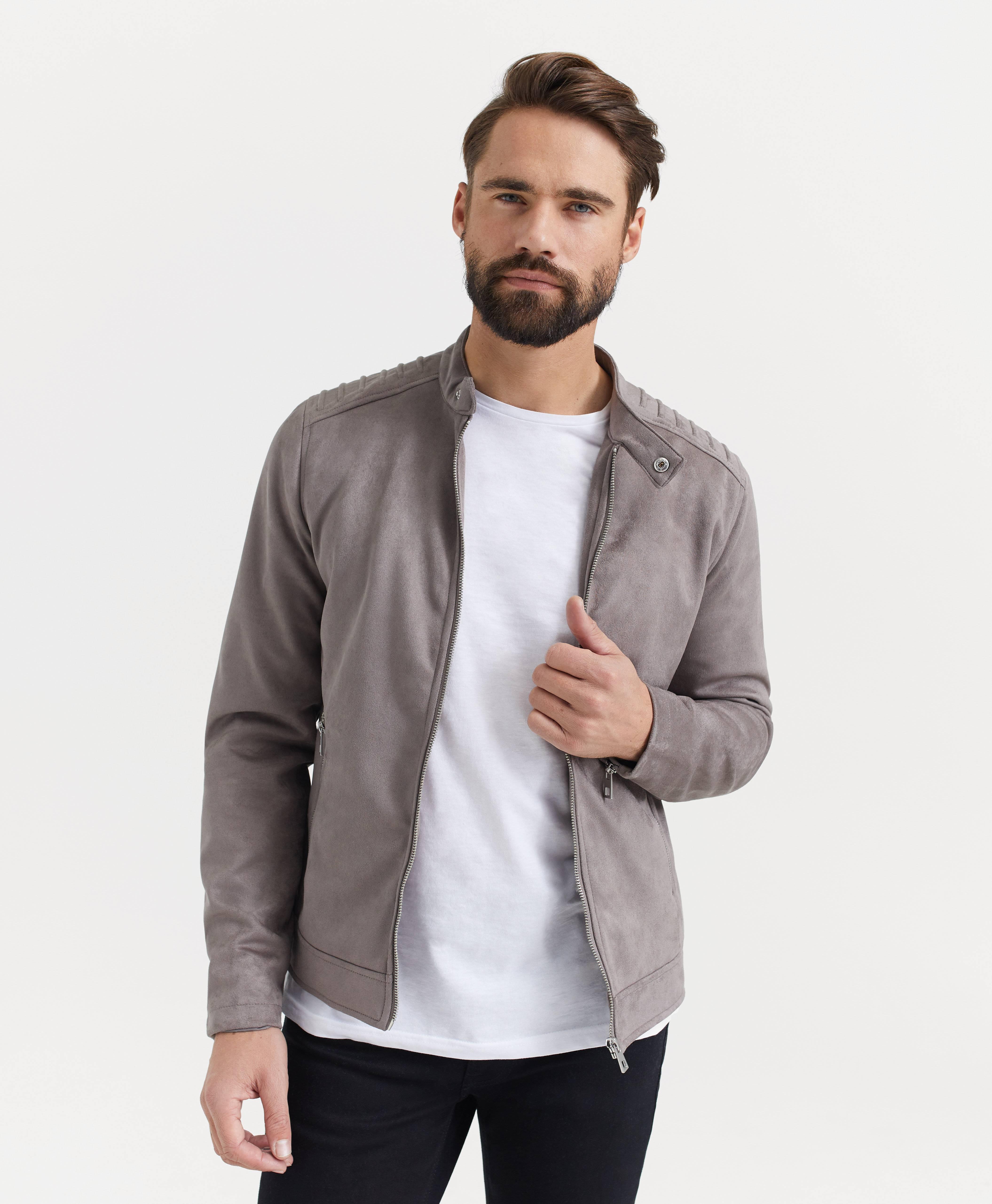 Jakke Fake Suede Racer Jacket