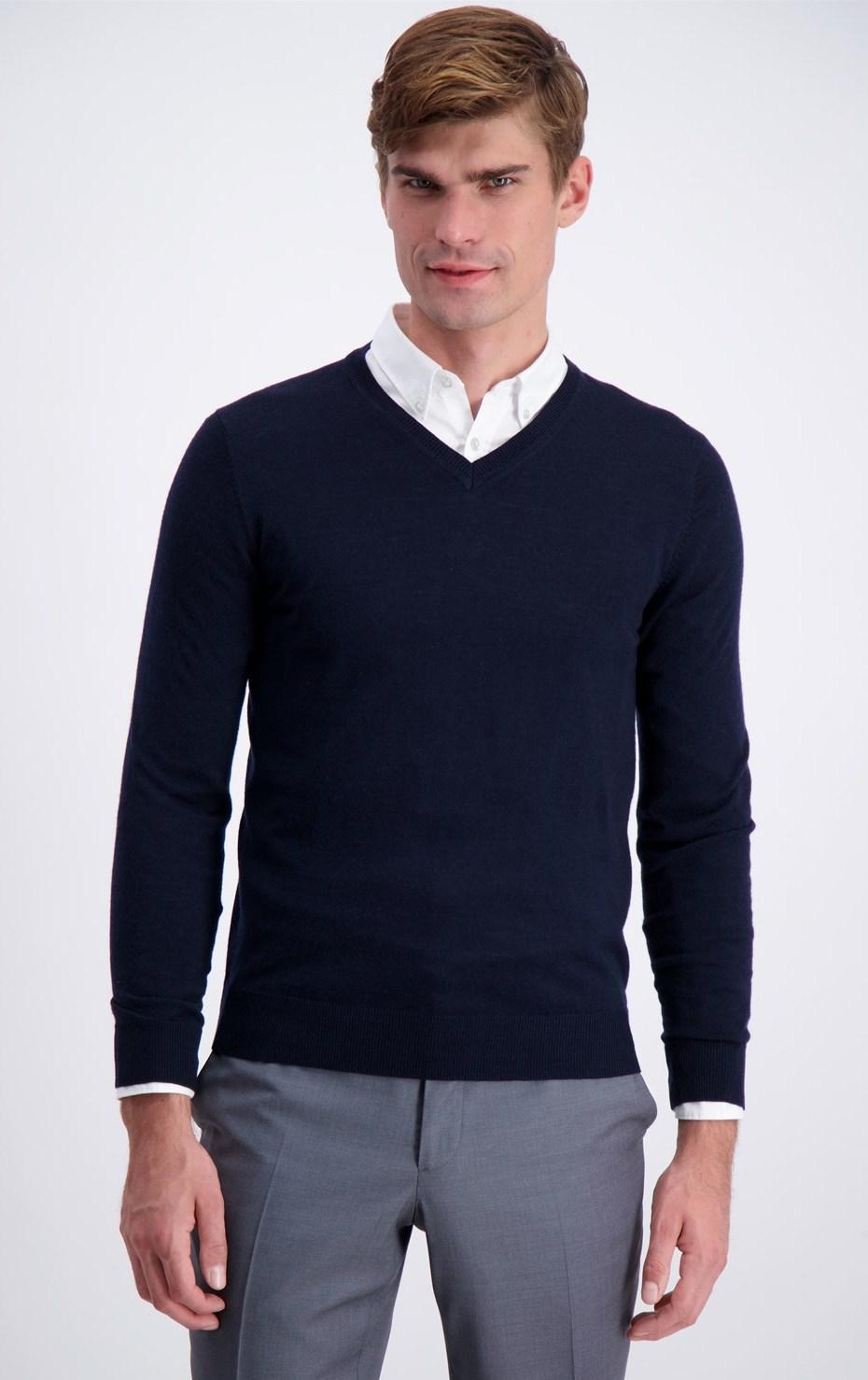 Lindbergh Black - Tröja 30-842100 Merino V-neck