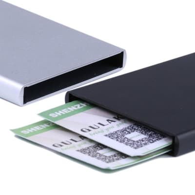 Korthållare kreditfodral RFID-skydd Aluminium Pop-up - Silver