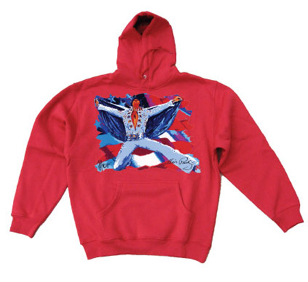 Elvis - Glory Hallelujah Hoodie Red Large