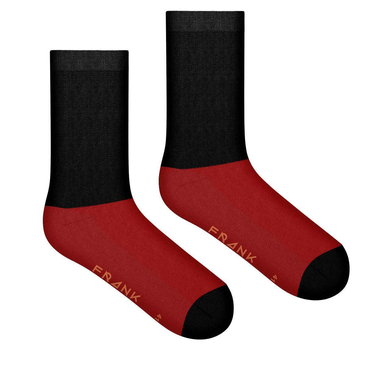 Frank Dandy Bamboo Block Crew Sock, Burgundy