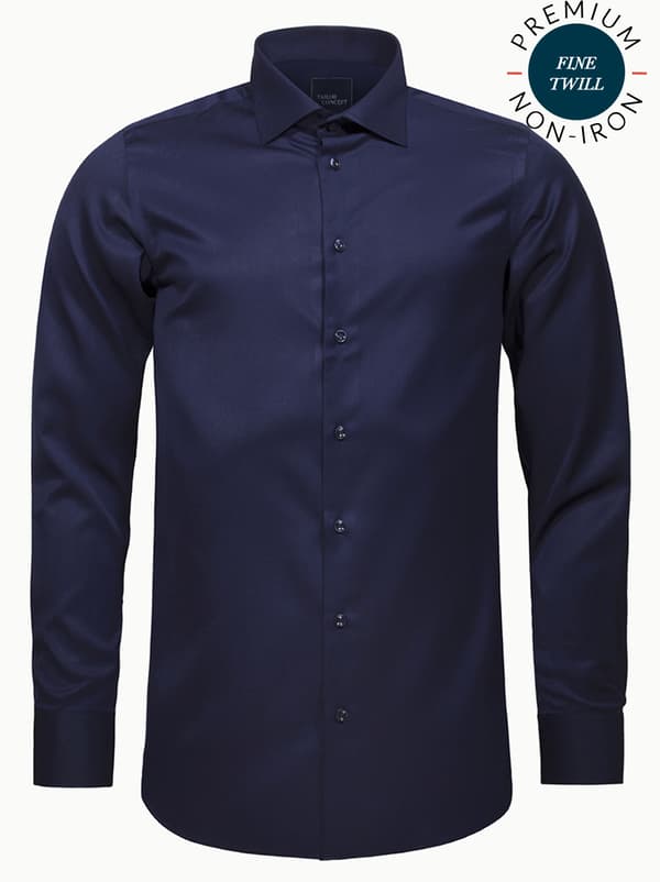 Tailor Concept Scandinavia Langærmet Skjorte, Navyblå, Fine Twill