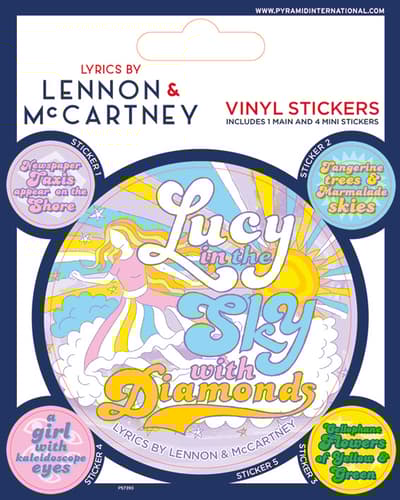 Vinyl stickers: The Beatles - Lennon & McCartney lyrics - Lucy in the sky with diamonds