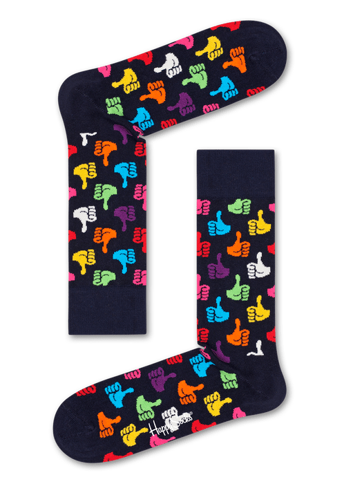 HAPPY SOCKS 2 PAIR THUMBS UP SOCKS FOR WOMEN