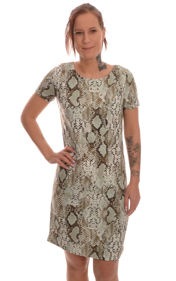 Vila - Vitinny New SS Dress Lux Phyton Print Turkos XS