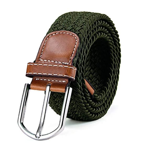 Braided Elastic Stretch Belts Olive Green Bælte, 2 lengths