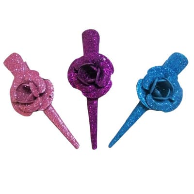 3 Pack Glittrande Hårklämmor - 7,5cm / hårklämma