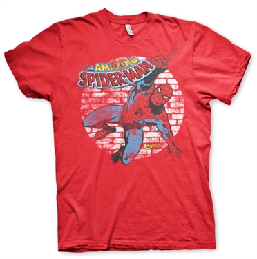 Distressed Spider-Man T-Shirt Red X-Large