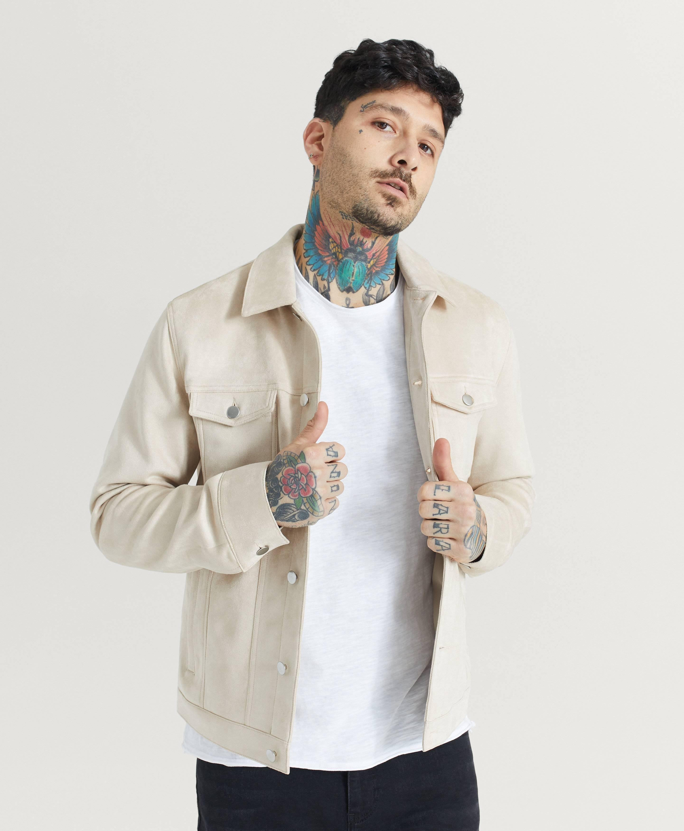 Jakke Fake Suede Trucker Jacket