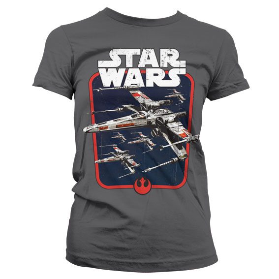 Red Squadron Girly T-Shirt DarkGrey Large
