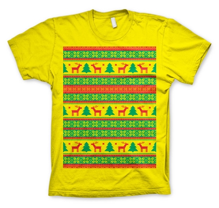 Christmas Knit Pattern Red/Green T-Shirt Gul XX-Large