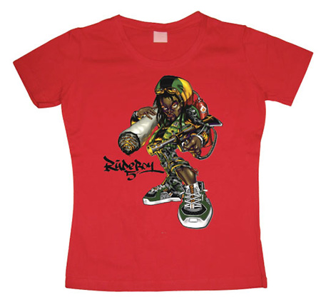 Five Nation Rude Boy Girly T-shirt Red X-Large