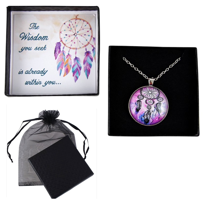 Dream Catcher Halsband med förpackning och organza påse