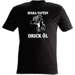 T-shirt Spara vatten drick öl.