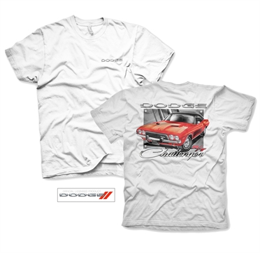 Dodge - Red Challenger T-Shirt White X-Large