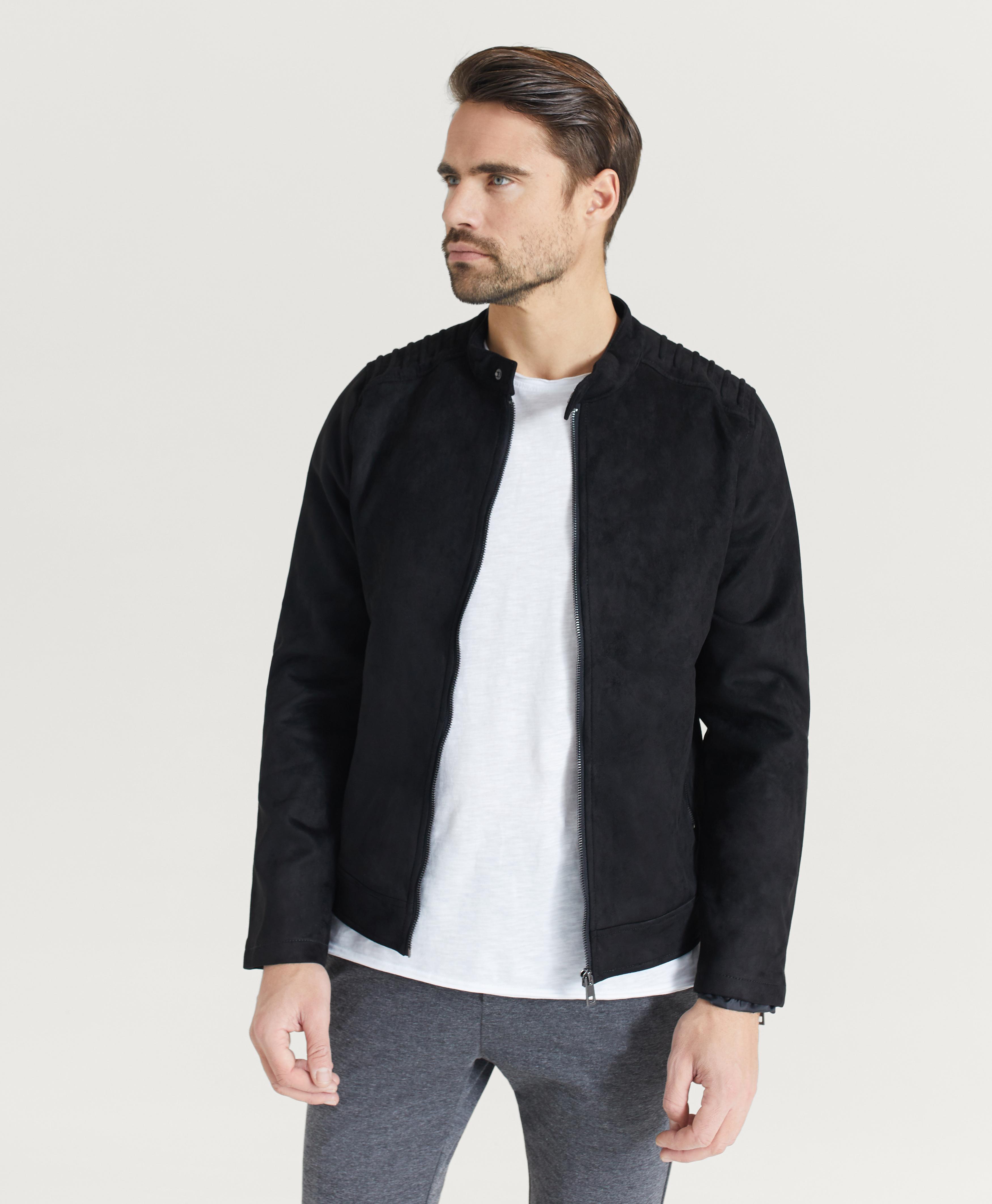 Jakke Fake Suede Racer Jacket