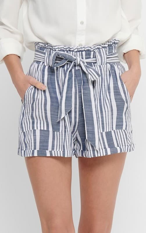 Only - onlLavana Stripe Paperbag Shorts