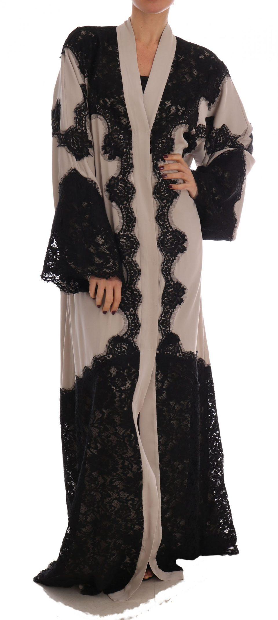 Beige Black Ricamo Kaftan Abaya Dress Italian Size WOMEN: IT48 | XL