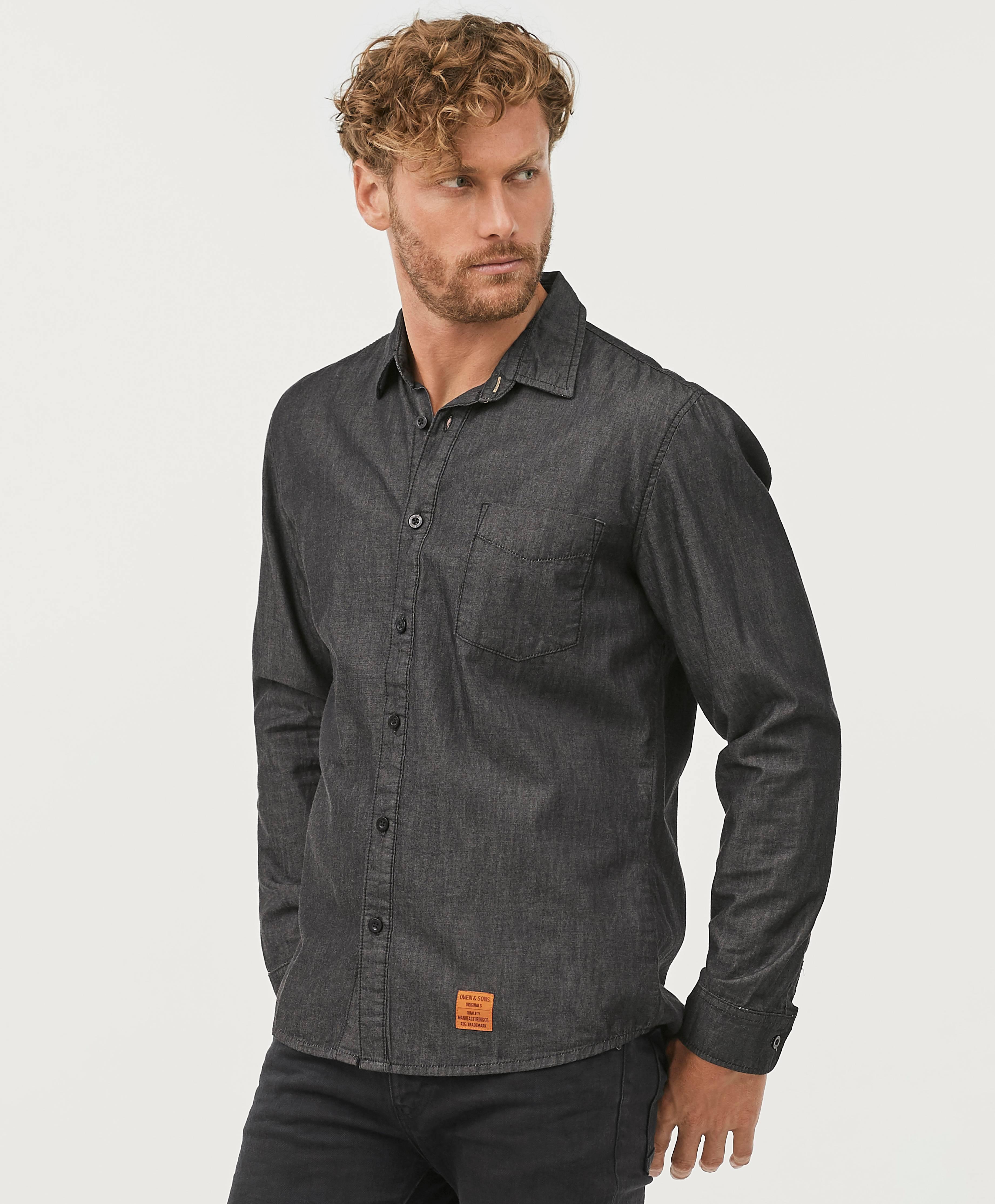 Skjorte med denimlook