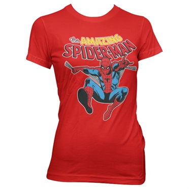The Amazing Spiderman Girly T-Shirt Red Medium