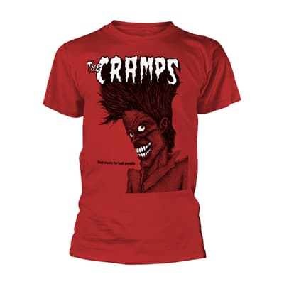 CRAMPS, THE - T-SHIRT, BAD MUSIC FOR BAD PEOPLE (RED)