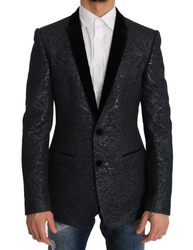 Blue GOLD Slim Fit Brocade Blazer Jacket