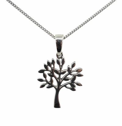 Oxiderad Livets träd Halsband i äkta silver