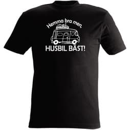 T-shirt med tryck Hemma bra men husbil bäst