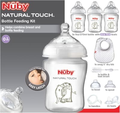 Nuby- Smart Starter Kit För Nyfödda- Nappflaskor - Haklapp -Mugg